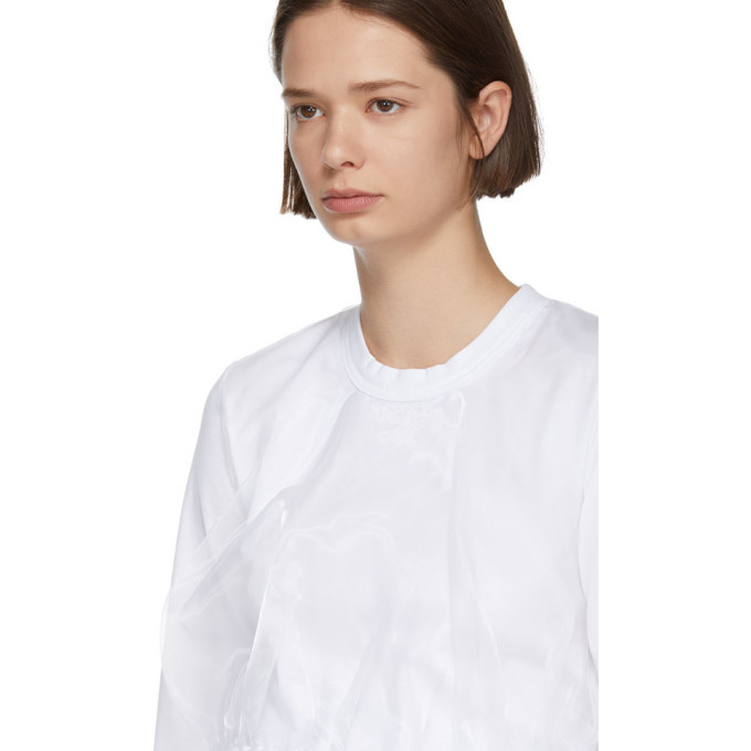 Noir Kei Ninomiya White Organza Body T-Shirt Noir Kei Ninomiya