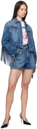 Moschino Blue Teddy Bear Denim Shorts