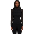 ISSEY MIYAKE Black Chiffon Twist Top