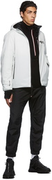 Moncler Grenoble Black Zip Mock Polo Neck Sweatshirt