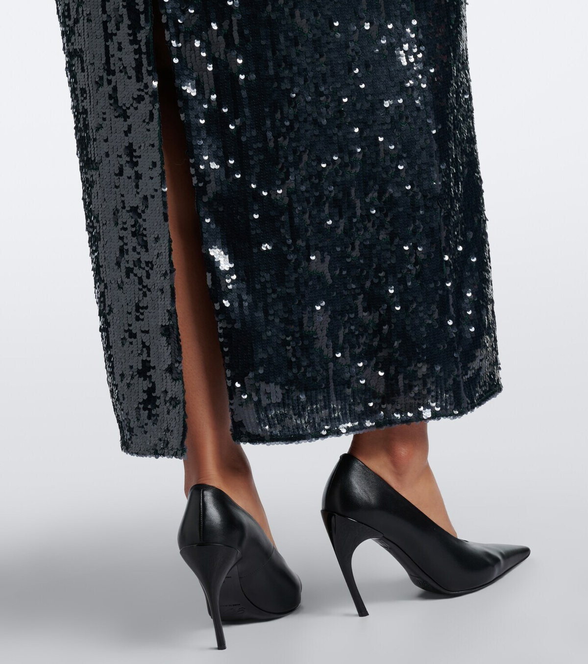 Erdem Floral-appliqué sequined midi skirt