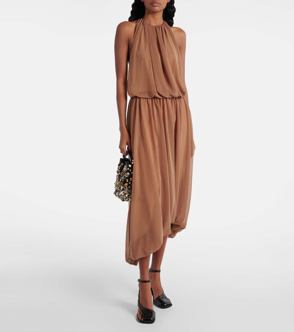 Xu Zhi Gathered open-back midi dress