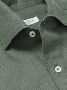 De Petrillo - Brushed-Cotton Shirt - Green