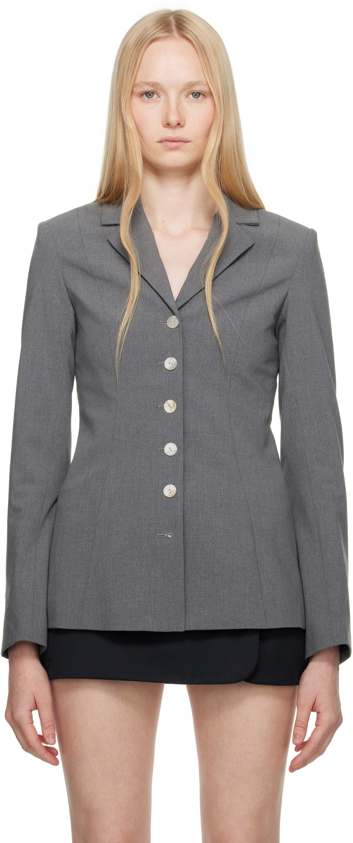 【関税込み】Sandy Liang ブラック Gwen テーラードジャケット black-gwen-blazer.jpg