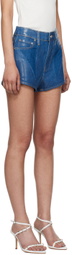 Dion Lee Blue Darted Denim Shorts