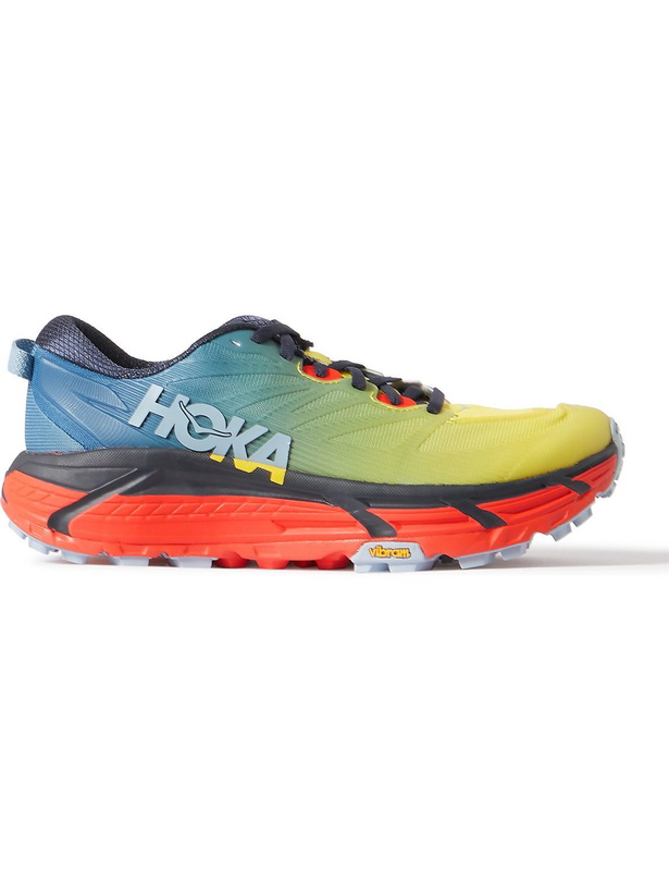 Photo: Hoka One One - Mafate Speed 3 Mesh and Rubber Running Sneakers - Blue