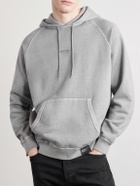 Neighborhood - Logo-Embroidered Pigment-Dyed Cotton-Jersey Hoodie - Gray