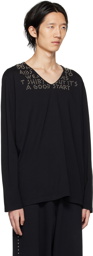 MM6 Maison Margiela Black Studded Long Sleeve T-Shirt
