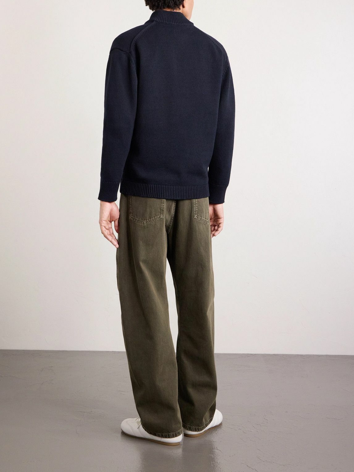 C.P. Company - Knitted Zip-Up Cardigan with Detachable Cotton Gilet - Blue