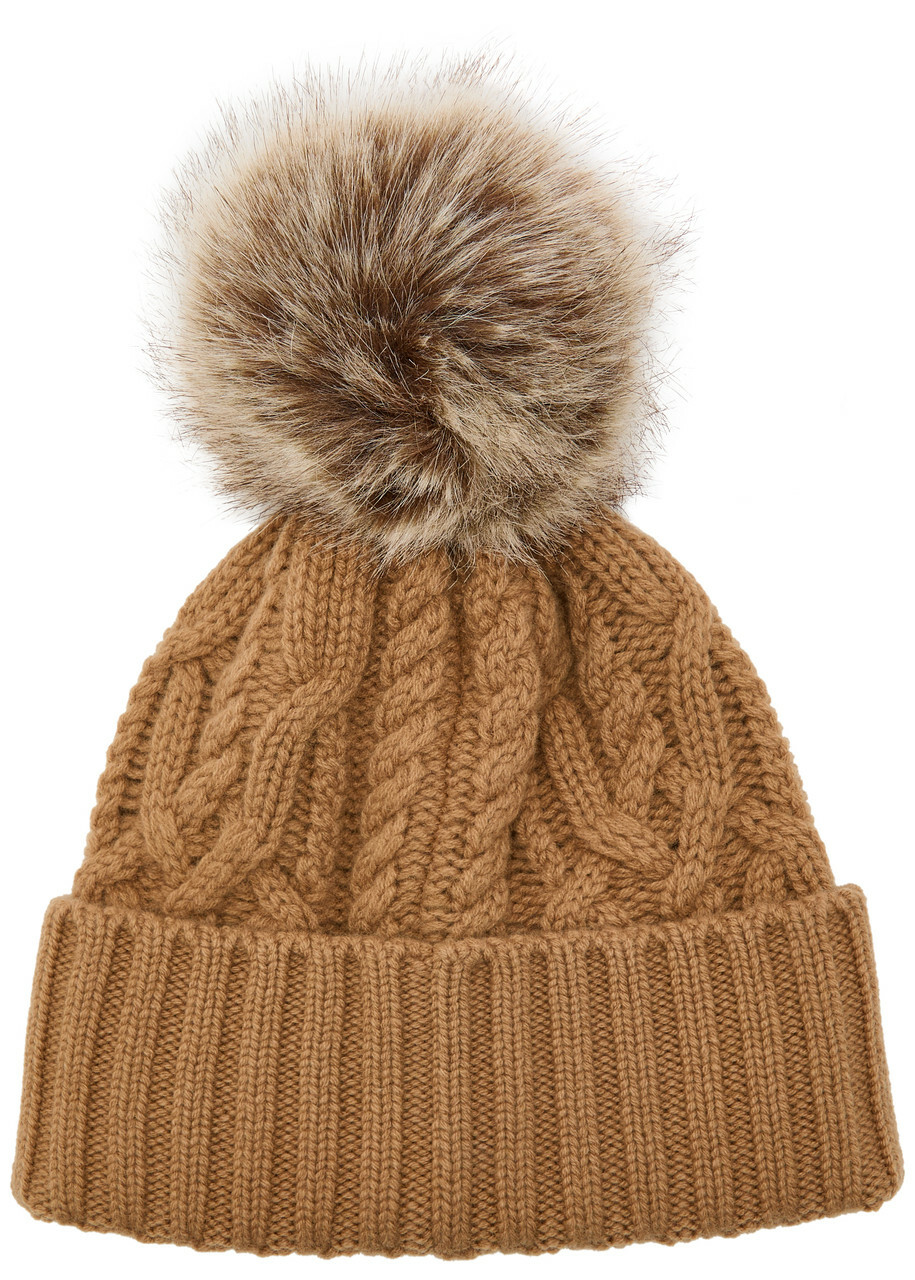 Moncler Ribbed Wool and Cashmere-blend Bobble hat - Khaki - One Size