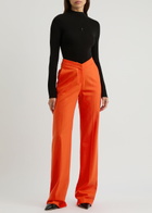 David Koma Straight-leg Stretch-wool Trousers Orange