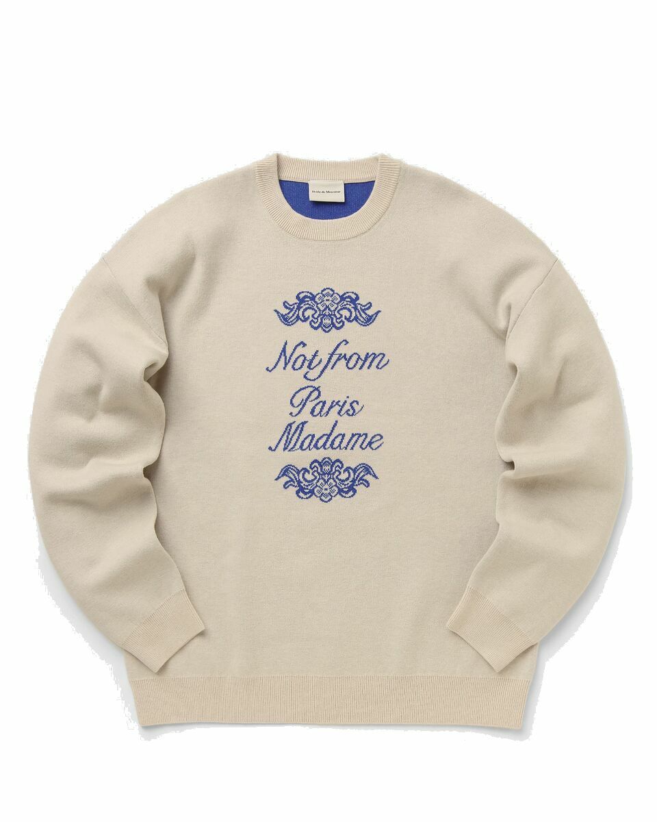 Photo: Drôle De Monsieur La Maille Not From Paris Madame Ornements Beige - Mens - Pullovers|Sweatshirts