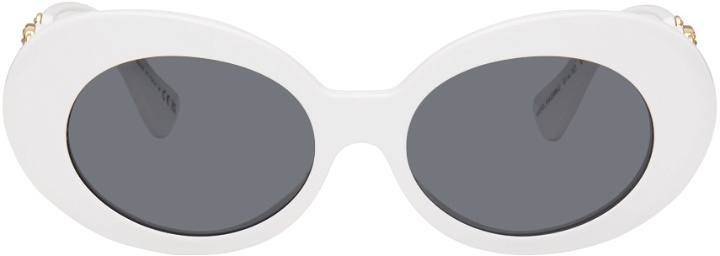 Photo: Versace White Medusa Biggie Oval Sunglasses