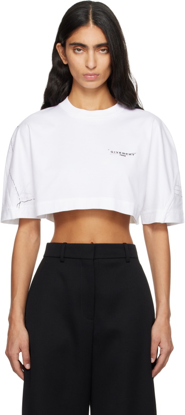 Photo: Givenchy White Cropped Cocoon T-shirt