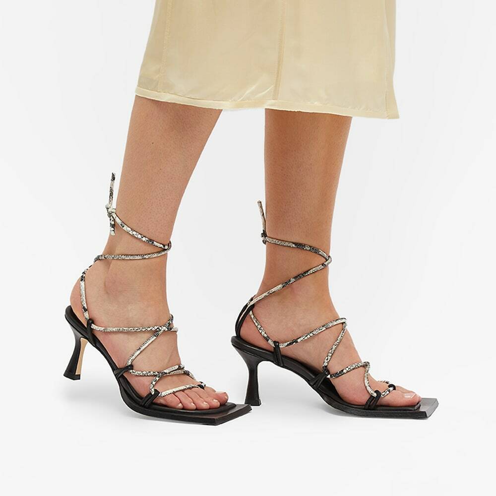 MIISTA Women s Mie Strappy Heel Tie Sandal in Raven Black MIISTA