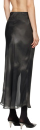 Silk Laundry Gray Bias-Cut Maxi Skirt