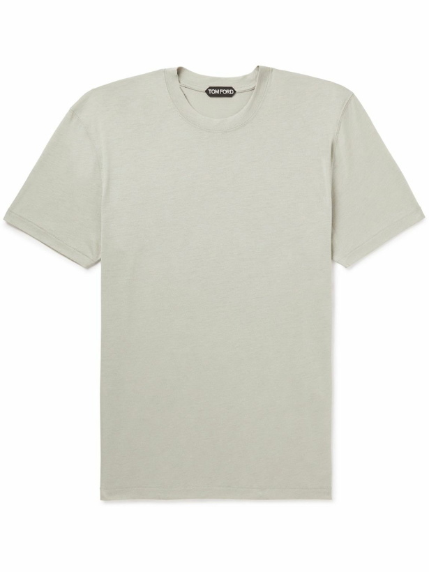 Photo: TOM FORD - Lyocell and Cotton-Blend Jersey T-Shirt - Neutrals