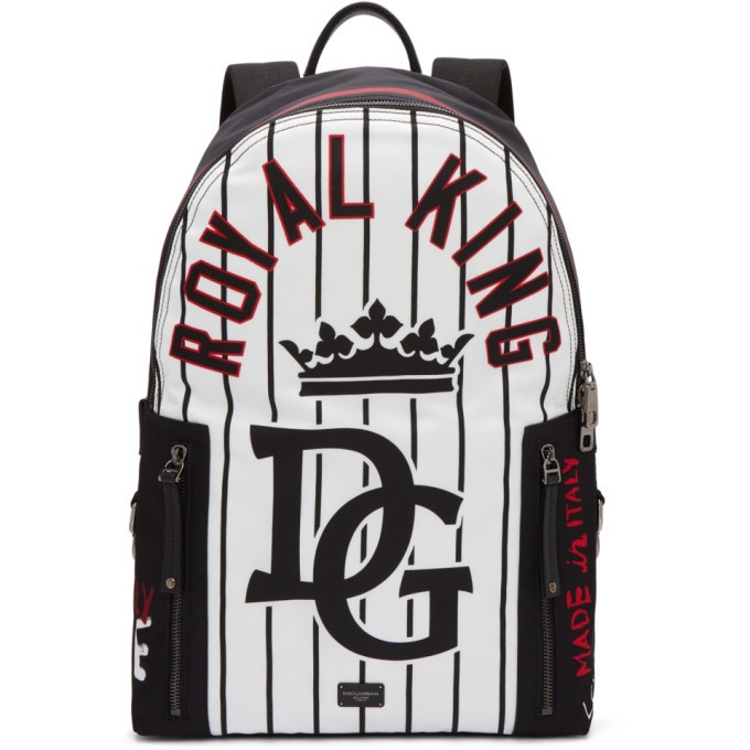 Photo: Dolce and Gabbana Black Striped King Backpack