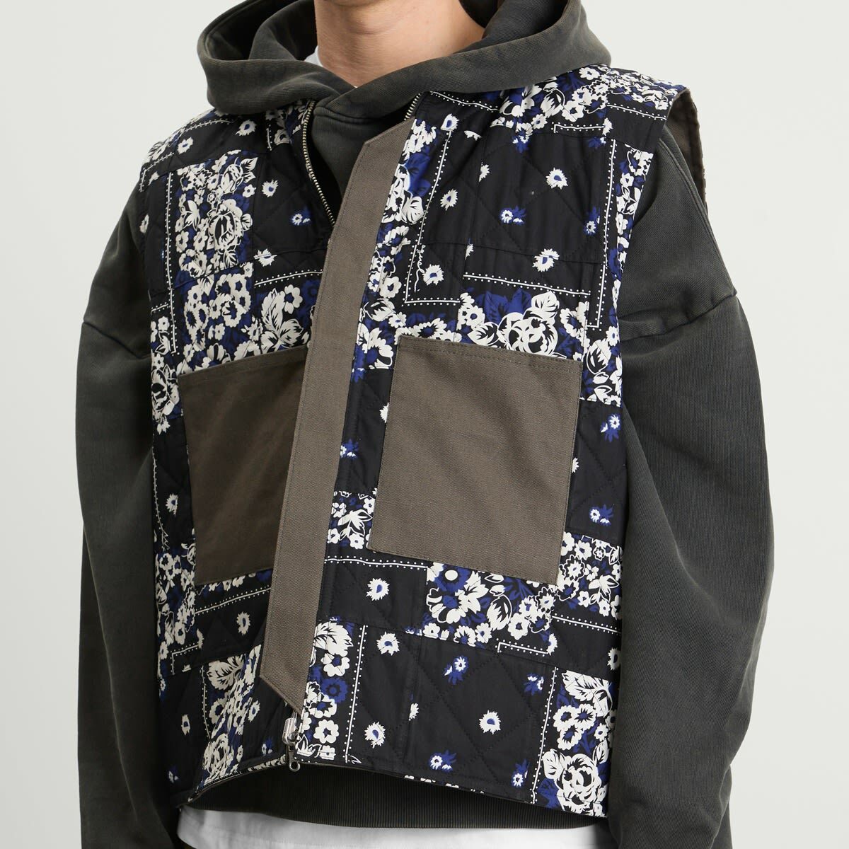 NOMARHYTHM TEXTILE Men's Reversible Work Vest in Gray