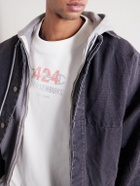 424 - HOORSENBUHS Layered Logo-Print Cotton-Jersey and Waffle-Knit T-Shirt - Neutrals