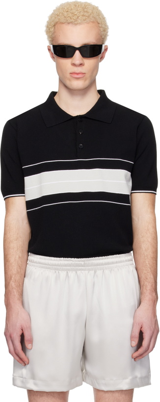 Photo: Ernest W. Baker Black & Gray Striped Polo