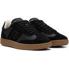 BALMAIN Black Suede & Smooth Leather 'Balmain Swan' Sneakers