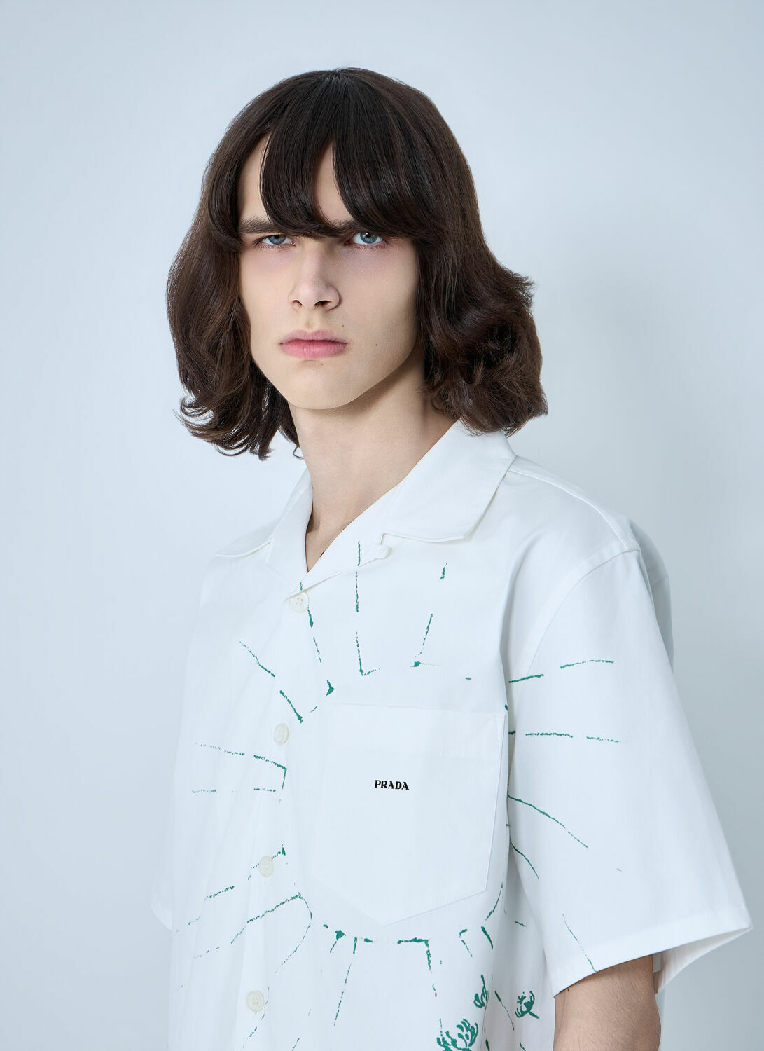 Prada Wave-Print Oversized Shirt