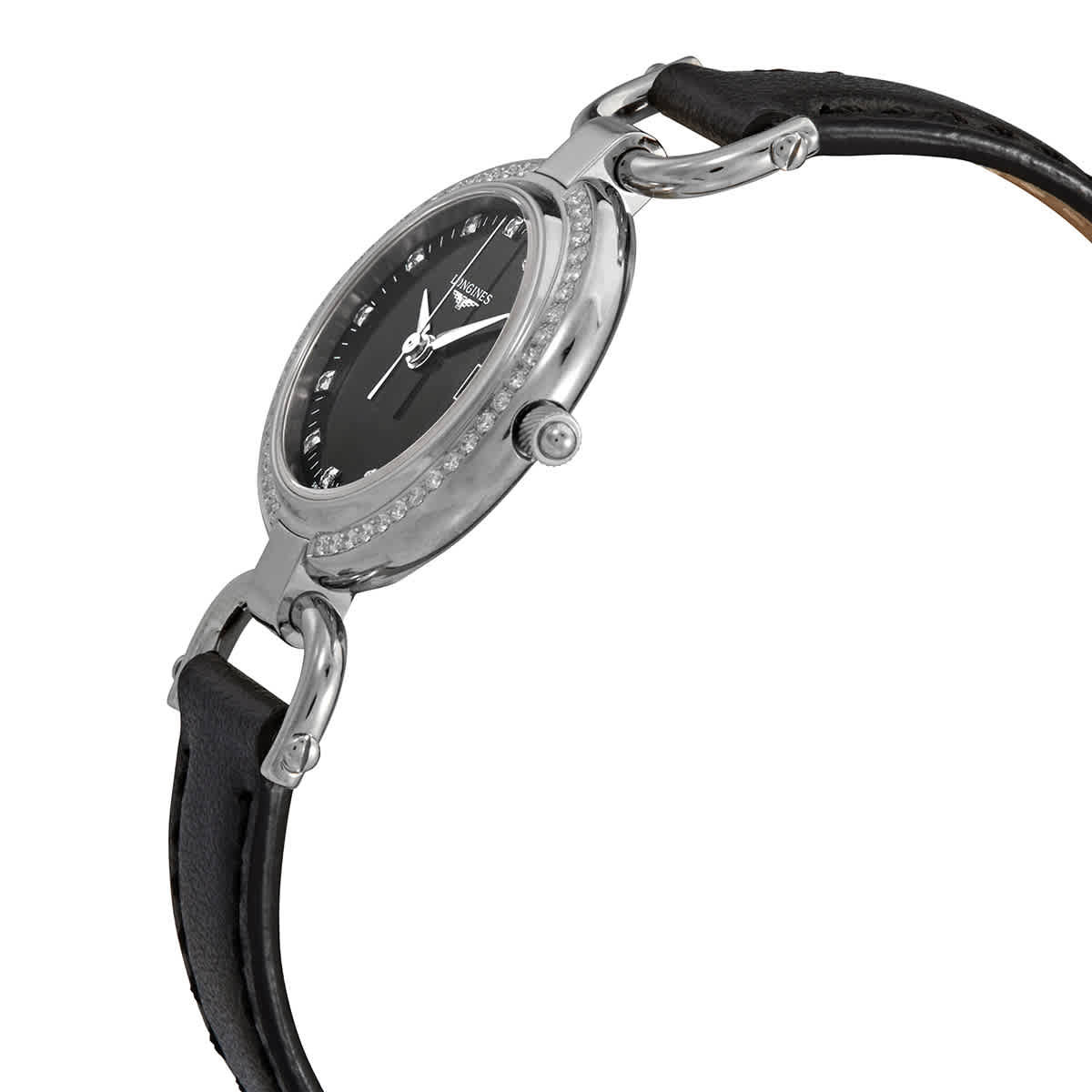 Longines Equestrian Quartz Diamond Black Dial Ladies Watch L6.130.0.57.0