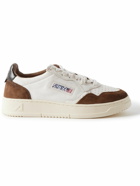 Autry - Medalist Leather-Trimmed Suede Sneakers - White