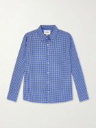 Corridor - Bruce Button-Down Collar Checked Cotton-Blend Poplin Shirt - Blue