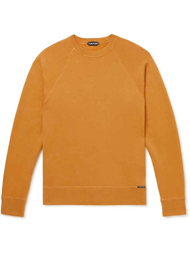 Photo: TOM FORD - Garment-Dyed Cotton-Jersey Sweatshirt - Orange