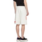 Feng Chen Wang White and Pink Distorted Stripe Shorts