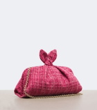 Aquazzura Bow Tie tweed clutch