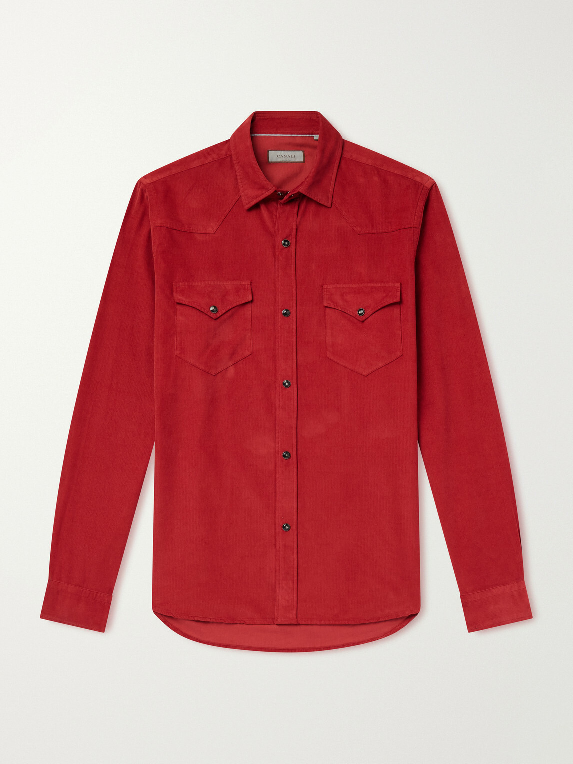 Canali - Cotton-Corduroy Shirt - Red
