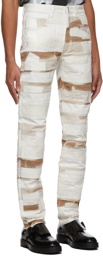 Givenchy White & Beige Patchwork Jeans