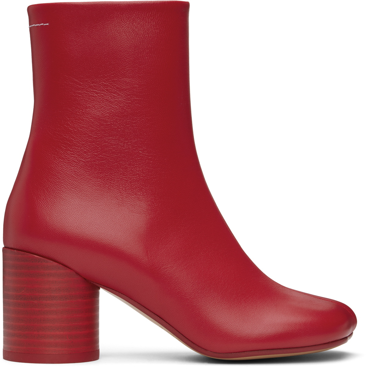 MM6 Maison Margiela Red Anatomic Ankle Boots