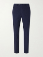 De Petrillo - Straight-Leg Cotton-Seersucker Suit Trousers - Blue