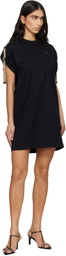 Burberry Black Check Trim Cotton T-shirt Minidress