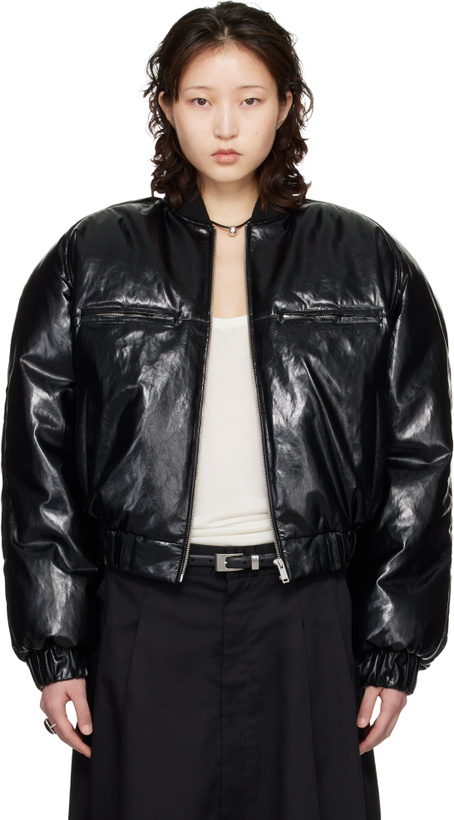 Photo: LU'U DAN Black Riot Faux-Leather Bomber Jacket