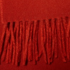 Maison Kitsuné Men's Fox Head Patch Wool Scarf in Burnt Red/Rust