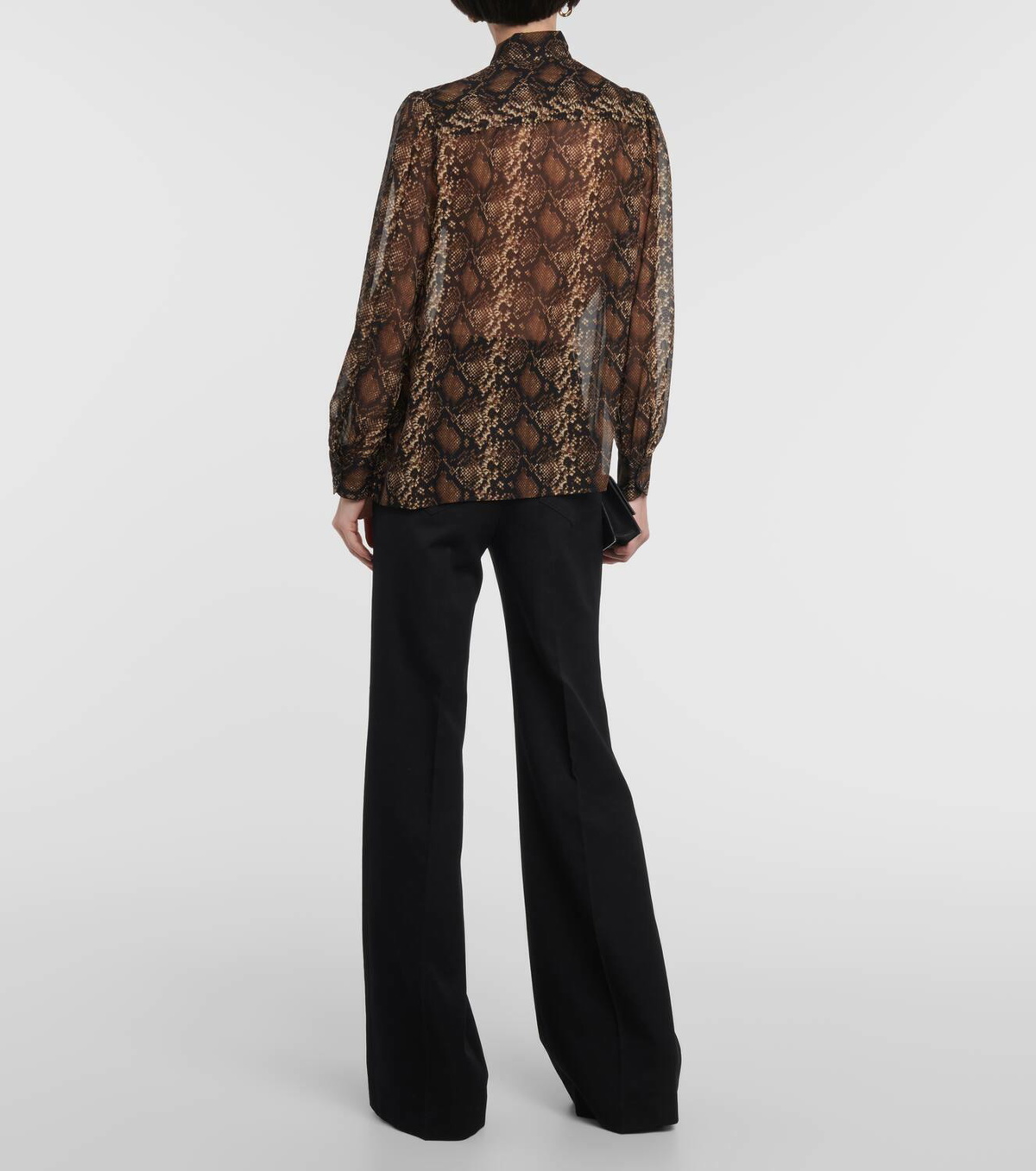 Nili Lotan Carina snake-effect printed silk blouse