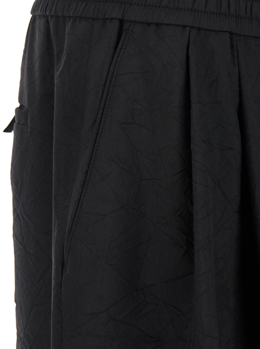 Juun.J Black Pants With Elastic Drawstring In Wool Blend Man
