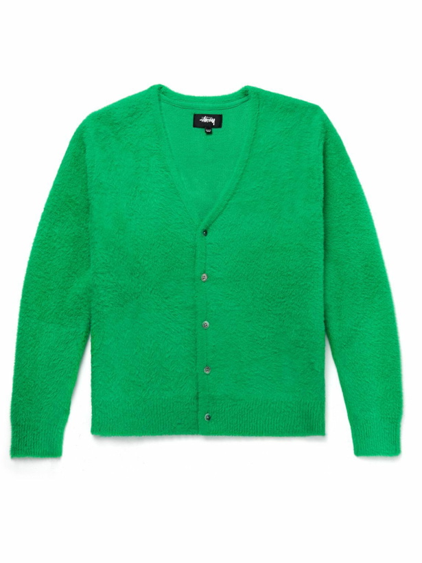 Photo: Stussy - Shaggy Brushed Knitted Cardigan - Green