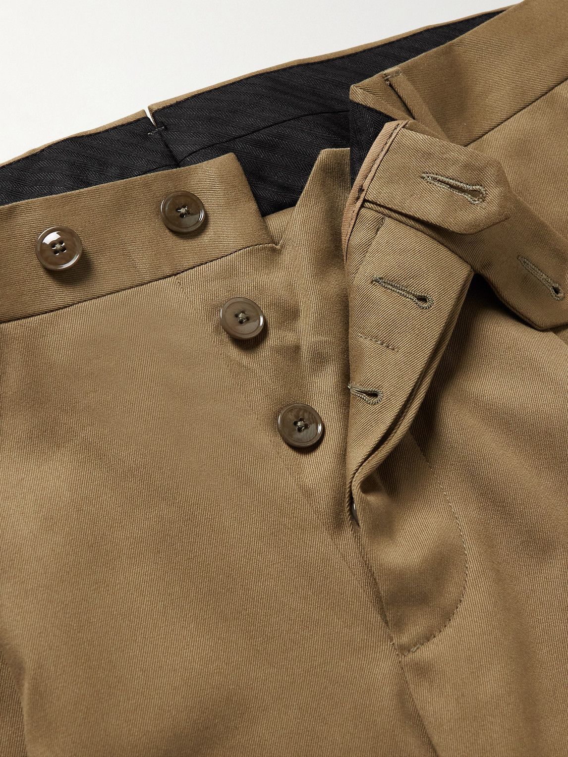 MP Massimo Piombo - Andy Straight-Leg Pleated Cotton-Blend Twill Trousers - Brown