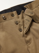 MP Massimo Piombo - Andy Straight-Leg Pleated Cotton-Blend Twill Trousers - Brown