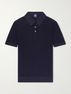 FEDELI - Rafael Ribbed Cotton Polo Shirt - Blue