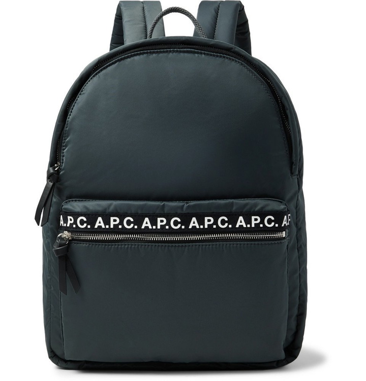 Photo: A.P.C. - Logo-Print Nylon Backpack - Anthracite