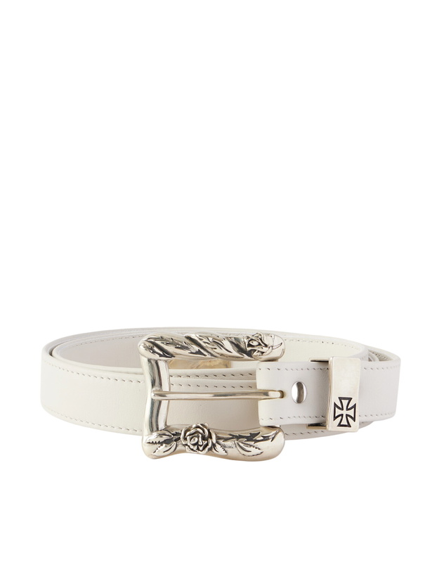 Photo: Enfants Riches Déprimés - 2cm Logo-Engraved Leather Belt - White