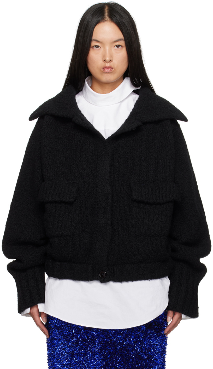 Dries Van Noten Black Knit Wool Jacket Dries Van Noten