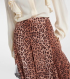 Rixo Georgia leopard-print silk midi skirt